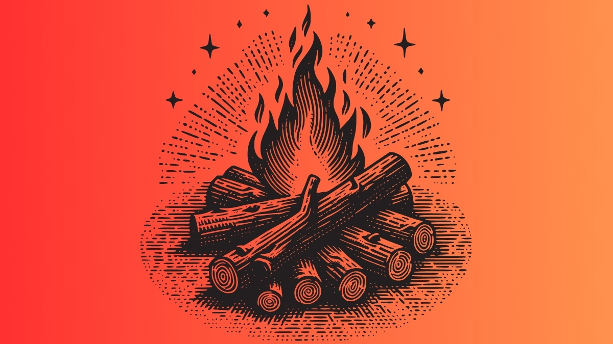 Cartoon picture of a campfire