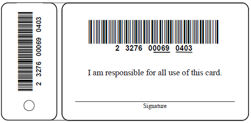 The back of a Manistee County library card with the PIN underlined