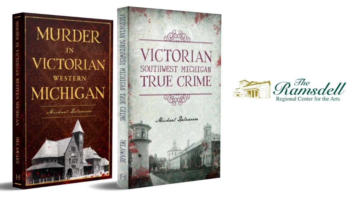 Ramsdell Regional Center for the Arts Logo, two victorian true crime book covers