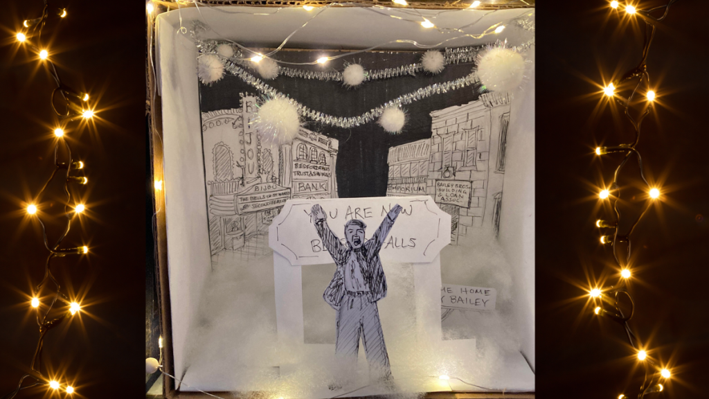 diorama with fairy lights