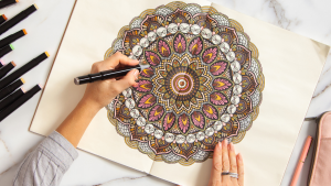 coloring in a mandala